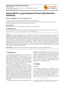 Aging effects in psychophysical foveal light detection sensitivity