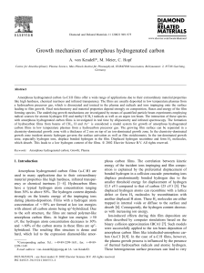 Growth mechanism of amorphous hydrogenated carbon