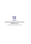 Credentialing and Scope of Clinical Practice Application Form