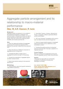 Aggregate particle arrangement and its relationship to macro