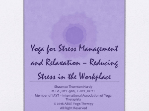 Yoga for Stress Management and Relaxation