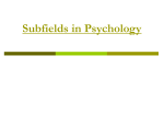 Subfields in Psychology
