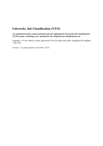 University Job Classification (UFO)