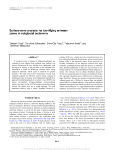 Surface-wave analysis for identifying unfrozen zones in subglacial