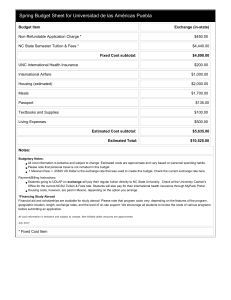 Spring Budget Sheet for Universidad de las Américas Puebla