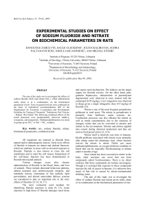 experimental studies on effect of sodium fluoride and nitrate on