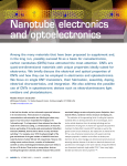 Nanotube electronics and optoelectronics