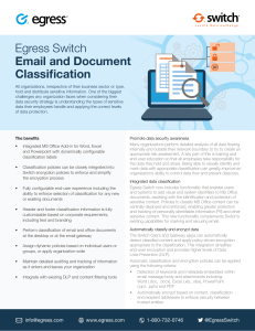 Egress Switch Email and Document Classification