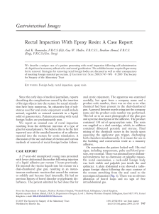 Gastrointestinal Images Rectal Impaction With Epoxy Resin: A Case