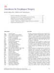 Anesthesia for Esophageal Surgery