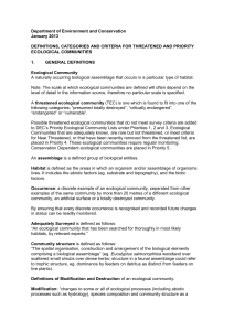 Definitions, Categories and Criteria for Threatened and Priority