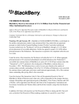 BlackBerry Receives Investment of U.S. $1 Billion from Fairfax