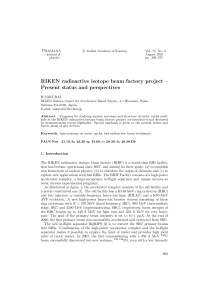 RIKEN radioactive isotope beam factory project – Present status and