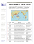 Seismic Events of Special Interest