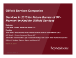 Oilfield Services Companies Services in 2015 for Future Barrels of
