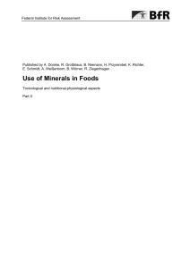 Use of Minerals in Foods - Bundesinstitut für Risikobewertung