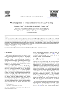 On arrangement of source and receivers in SASW testing