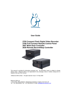 User Guide 2705 Compact Flash Digital Video