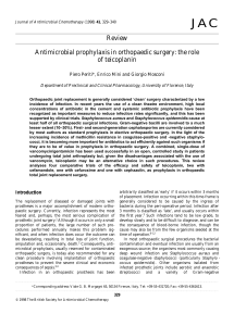 Review Antimicrobial prophylaxis in orthopaedic surgery: the role of