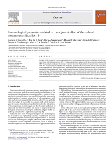 Immunological parameters related to the adjuvant effect