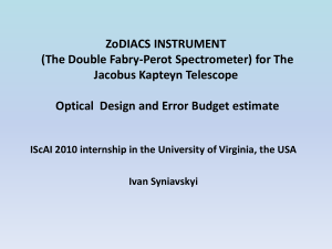 5. ZoDIACS instrument error budget