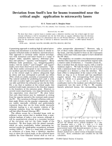 Deviation from Snell`s law for beams transmitted