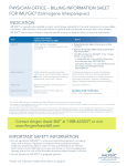 INDICATION PHYSICIAN OFFICE – BILLING INFORMATION SHEET
