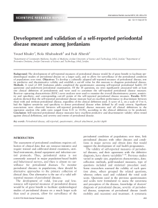 Development and validation of a self‐reported periodontal disease