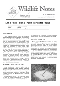 Sand Pads - Using Tracks to Monitor Fauna