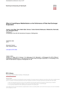 Effect of Liquid/Vapour Maldistribution on the Performance of Plate