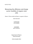 Measuring the efficiency and charge carrier mobility of