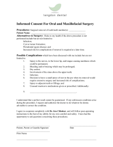 Informed Consent For Oral and Maxillofacial Surgery