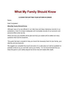 What My Family Should Know
