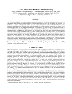 GMT Enclosure Wind and Thermal Study