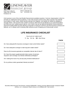 life insurance checklist - Lineweaver Financial Group