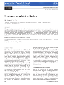 Xerostomia: an update for clinicians
