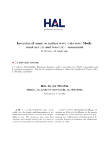 Inversion of massive surface wave data sets: Model - HAL-Insu