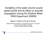Variability of the water column sound speed profile and its effect on