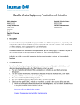 Durable Medical Equipment, Prosthetics and Orthotics