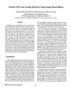 Dynamic Fine-Grain Leakage Reduction Using Leakage