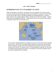 Lab 3. Plate Tectonics DETERMINING RATES OF PLATE