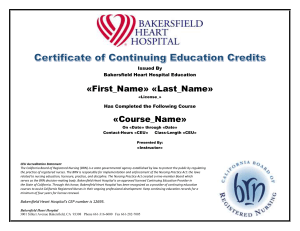 HS - BHH with BHH Logo CEU Blank Certificate with Fields