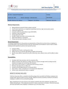 Job Description - Child Care Associates