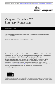 Vanguard Materials ETF Summary Prospectus