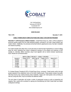 Cobalt Power Group Inc. is a publicly traded Canadian exploration