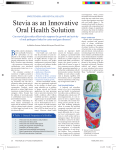 Stevia as an Innovative Oral Health Solution