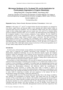 Microwave Synthesis of Cu, Fe-doped TiO2 and Its