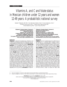 Vitamins A, and C and folate status in Mexican children under 12