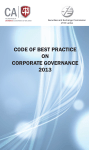 Code of Best Practice on Corporate Governance 2013