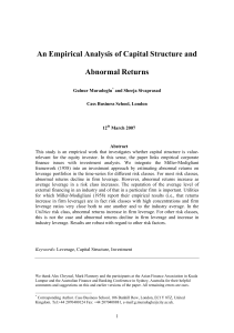 An Empirical Analysis of Capital Structure and Abnormal Returns